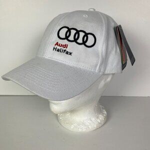 NWT Audi Halifax Hat Cap Adjustable Strap Strapback Panel White